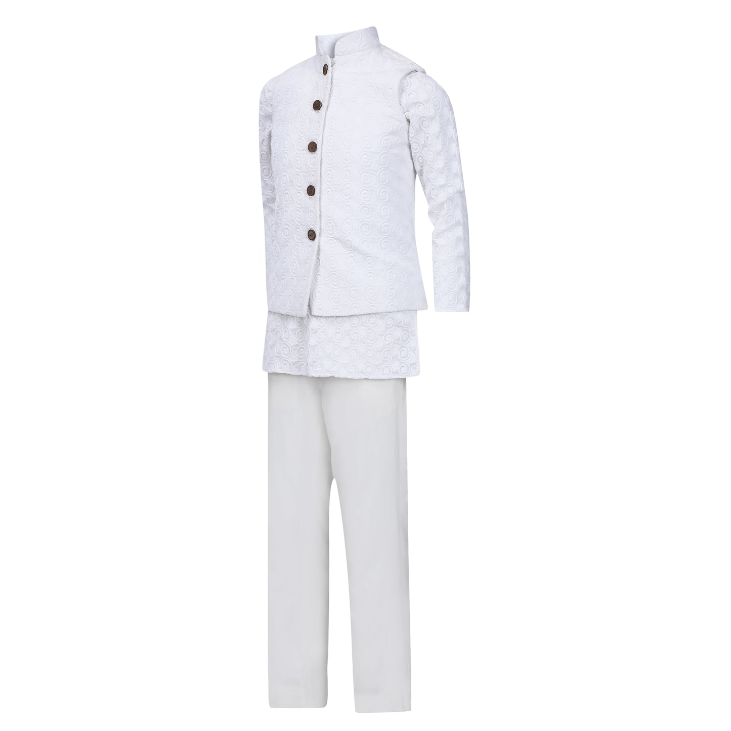 White Cotty Kurta Set