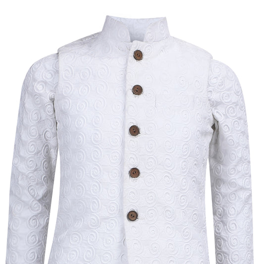 White Cotty Kurta Set
