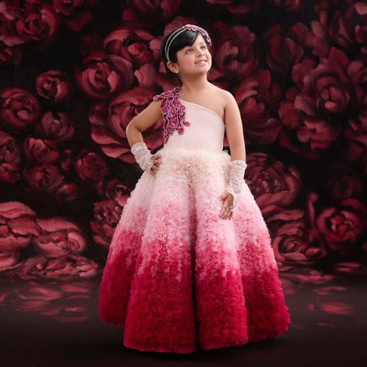 Rosy Swirl ambre gown