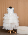 Beatrice white feathery Dress